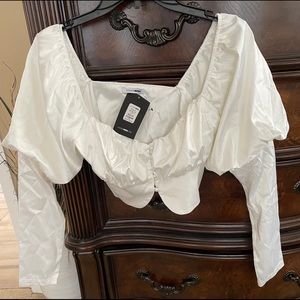 NEW Fashion Nova Ivory Top! Puff shoulders and long sleeves.
